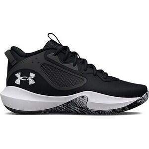 Under Armour Lockdown 6 UA Basketball Shoes Black White Mens 13 Womens 14.5